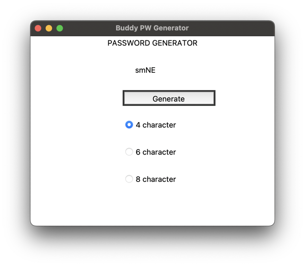 Password Generator App GUI