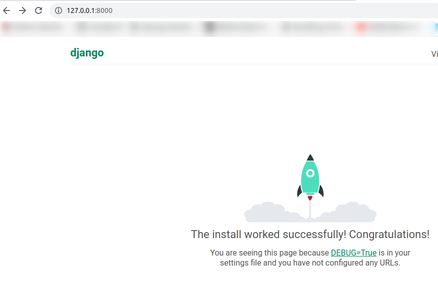 django application running successfully