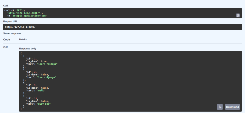 todo list build as a CRUD FastAPI app 