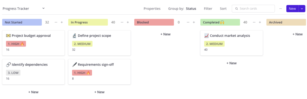 Track your work in Kanban view