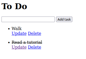 todo list updated with crossed-out task