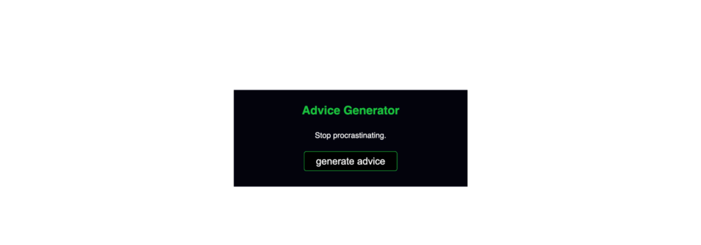 web APIs: Advice generator
