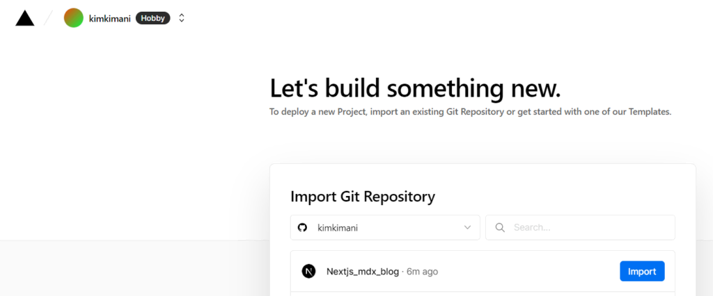 Import GitHub repository to your Next.js blog