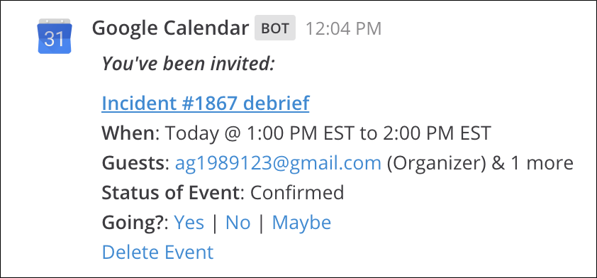 Google Calendar plugin