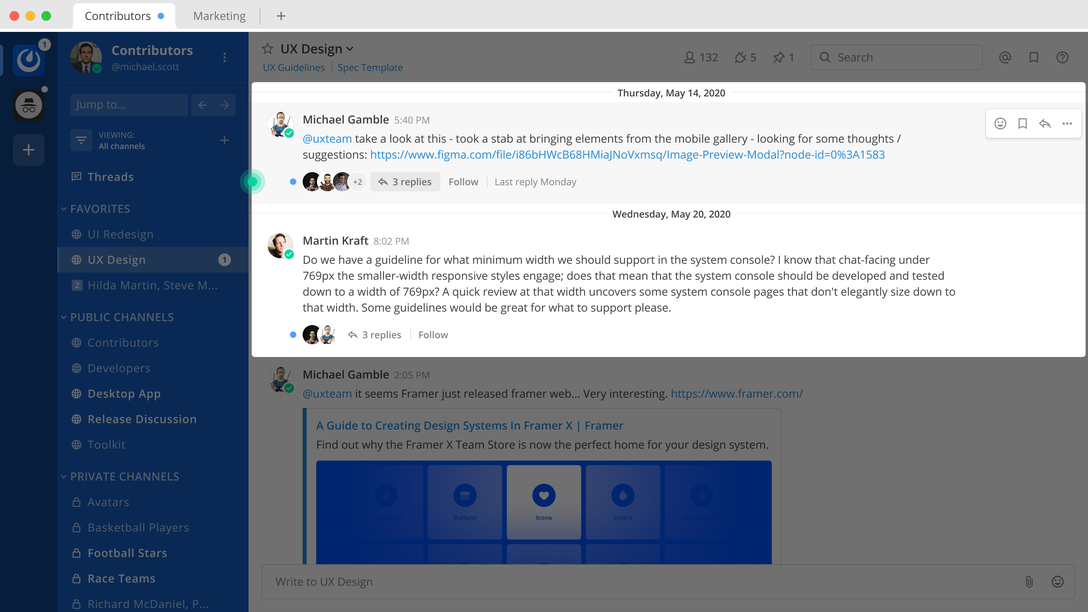 Dev Sneak Peek Collapsed Reply Threads in Mattermost