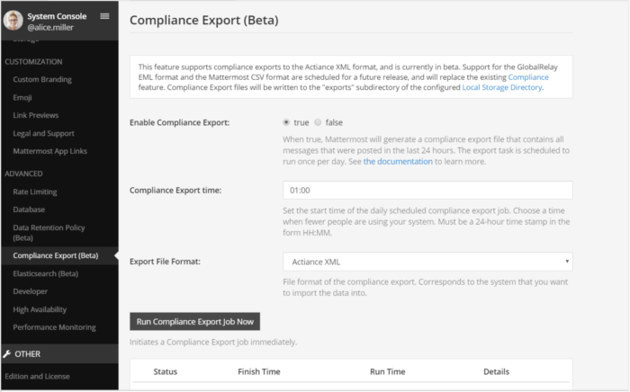 Screenshot of Compliance Beta
