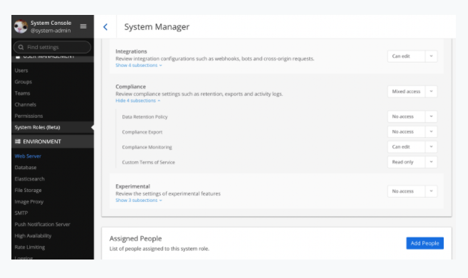 System admin roles