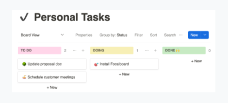 Organize your personal tasks in Focalboard.