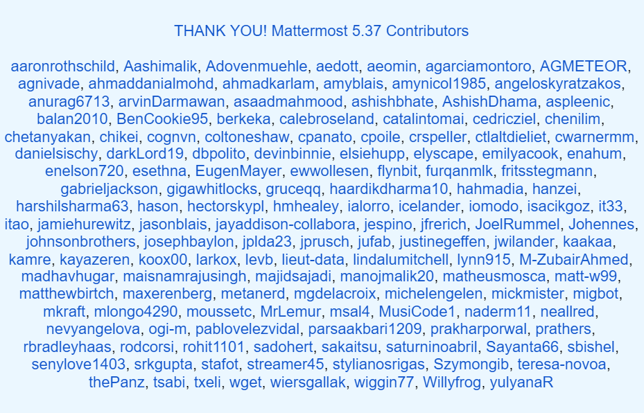 Mattermost v5.37 thank you!