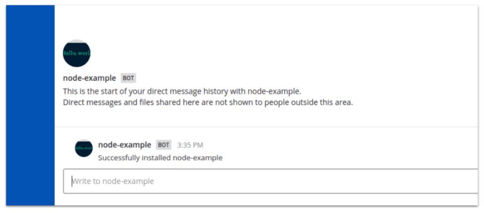 Mattermost Apps Node Example