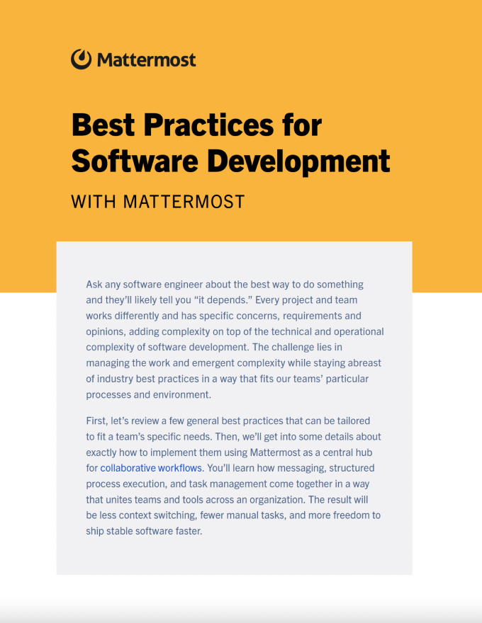 best practices for software development in Mattermost