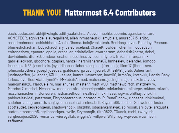 Mattermost v6.4: Thank you!