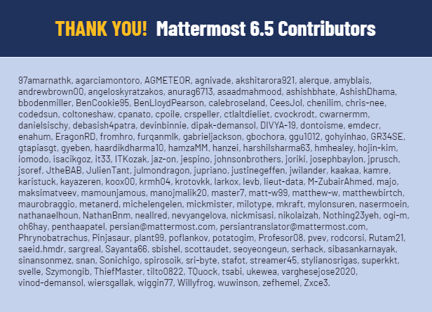 Mattermost v6.5 - Thank you!