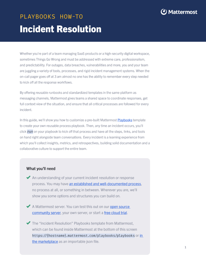 Playbooks How-to: Incident Resolution