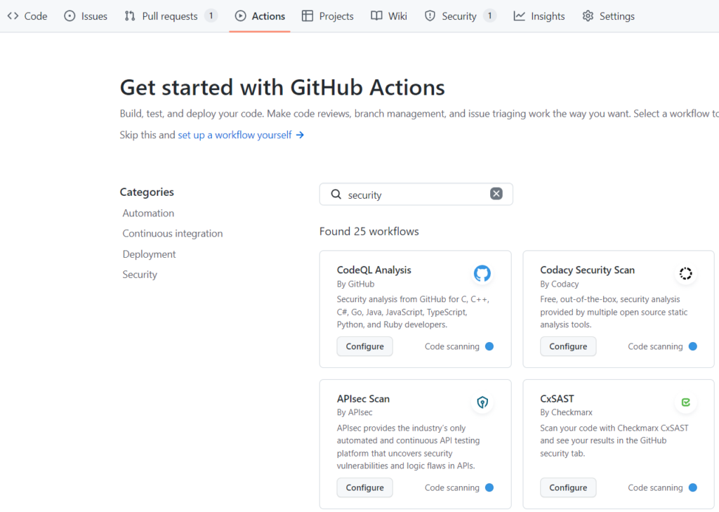 get started with GitHub Actions