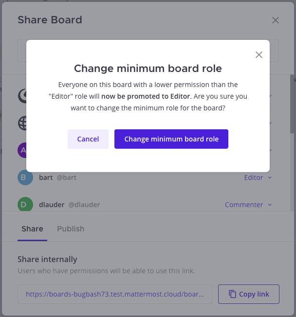 Mattermost v7.4: Minimum board role