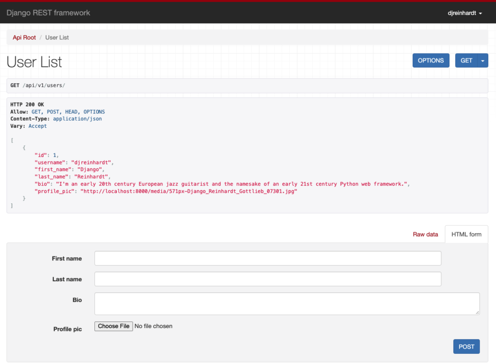 user model data