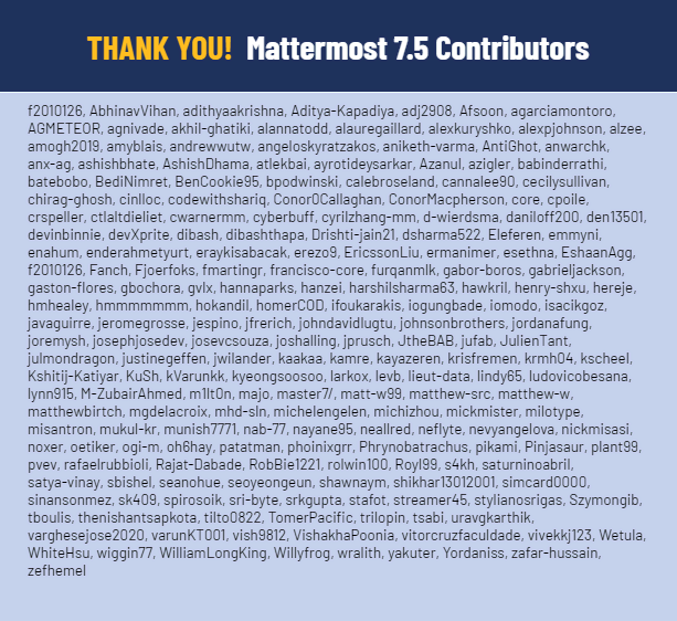 Mattermost v7.5: Thank you!