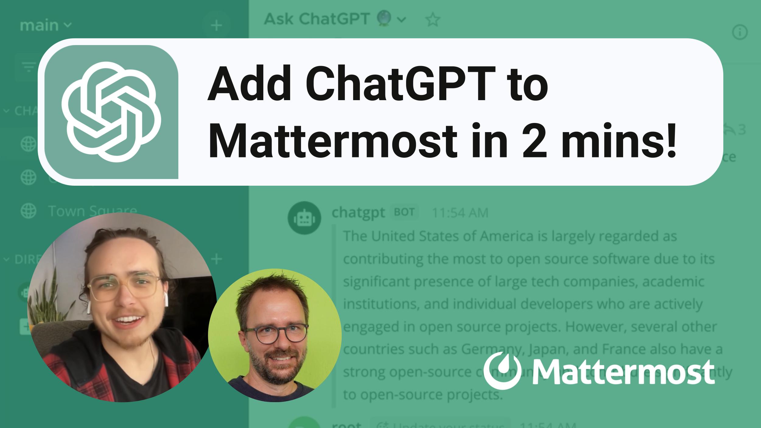 Add ChatGPT to Mattermost in 2 minutes