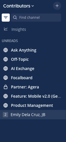 filter sidebar by unread messages