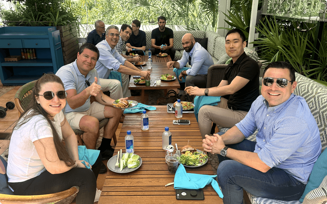 Mattermost employees at a lunch event