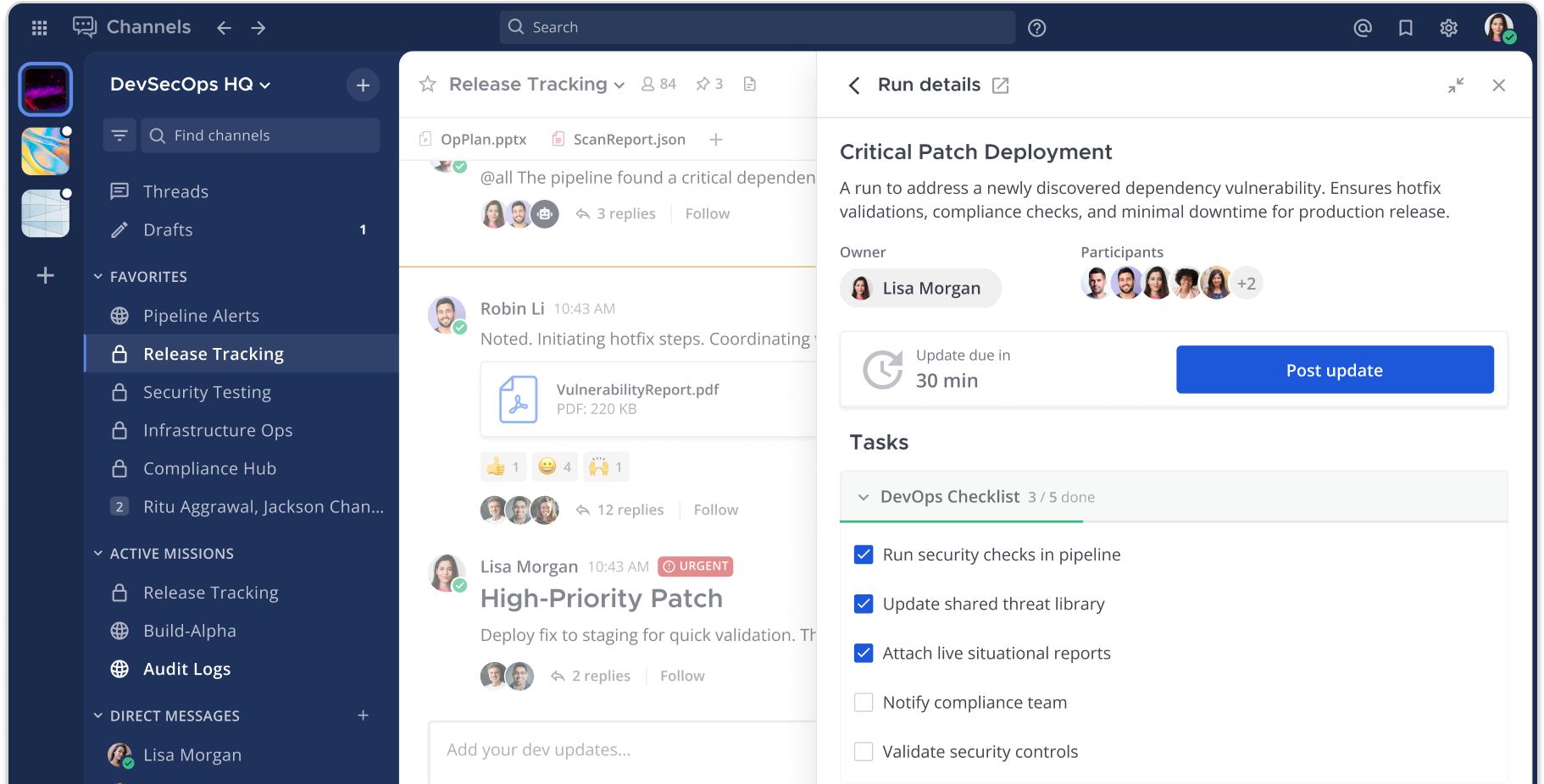 DevSecOps HQ chat app for secure communication and collaboration