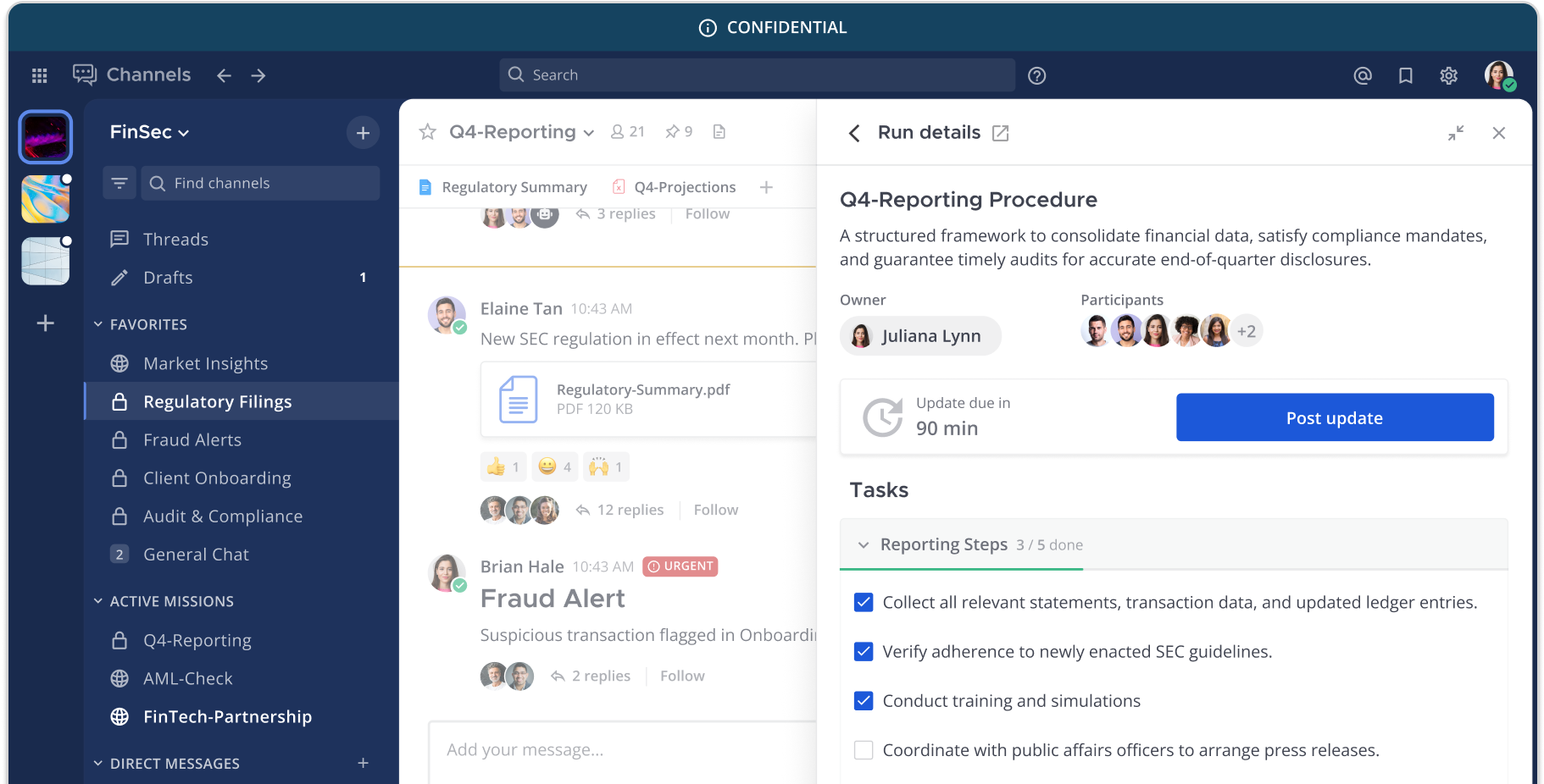 financial services chat app for communication and collaboration