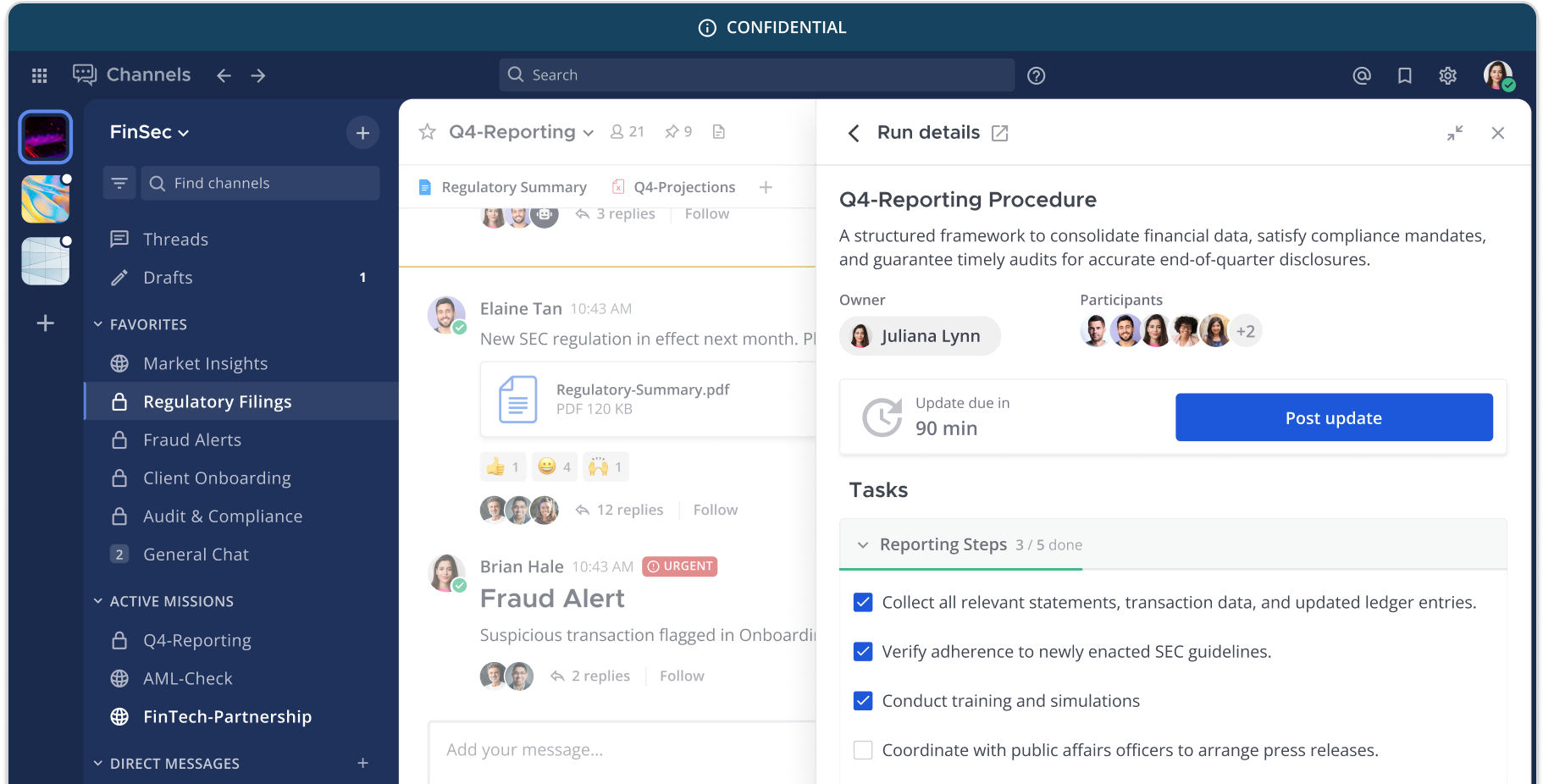 financial services chat app for communication and collaboration